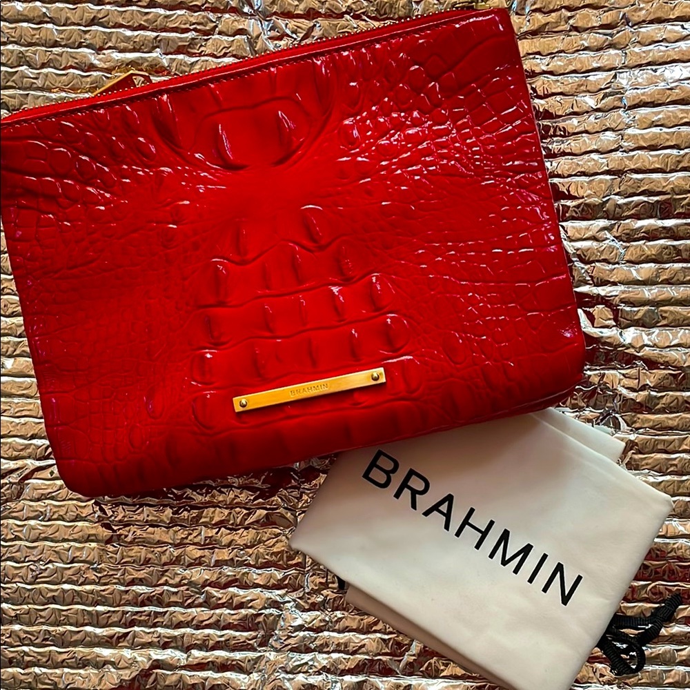 Brahmin Red Embossed Crossbody